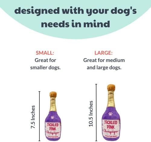 Huxley & Kent לכלבים | Chompagne ורוד מדגדג | צעצוע כלב פלאש פלאש פלאש של יום האהבה | צעצוע כלבים